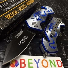 Tac Force Dragon Graphic Handle Tactical Spring Assisted Pocketknife [Gray]