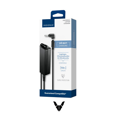 Insignia - 65W Universal Laptop Charger - Black