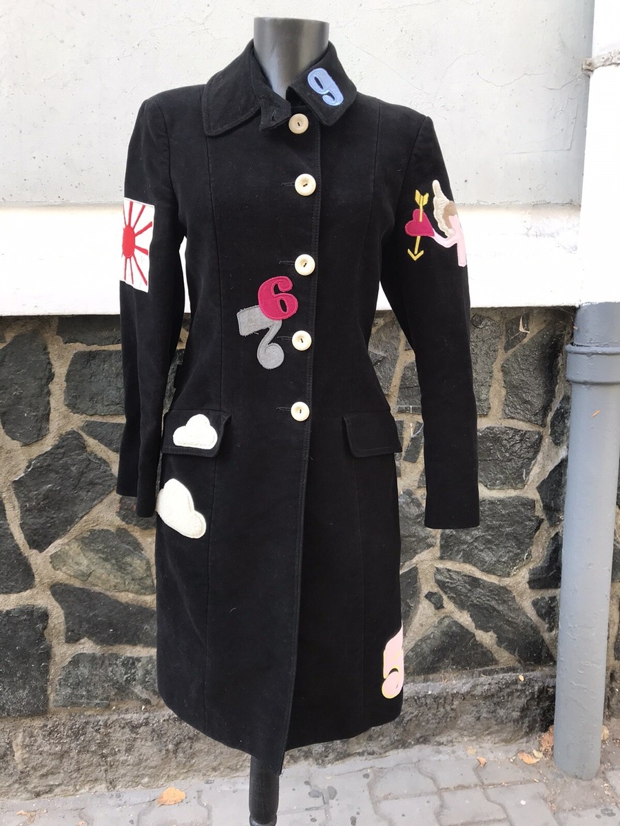 コート MOSCHINO COTTON NYLON COAT MOSCHINO 1990 women's coat with applications Japan flag