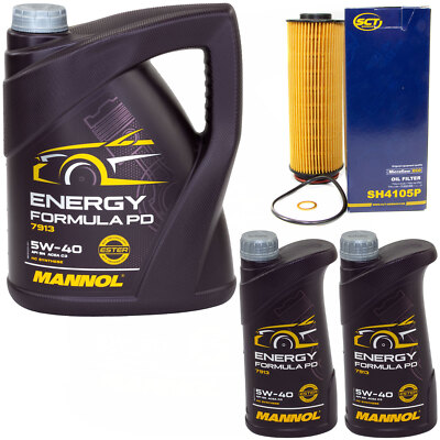 Motoröl Set MANNOL Energy Formula 5W-40 7 Liter + Ölfilter für BMW 1er 3er 5er  