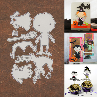 Frightful Friends Halloween Cutting Dies   Build a Witch & Vampire/Dracula Kids