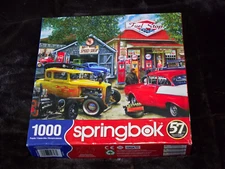 SPRINGBOK Puzzle Hot Rod Fuel Stop Cafe 1000 Piece Jigsaw Puzzle 100% COMPLETE