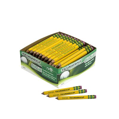 Ticonderoga 72 Count Yellow Golf Pencils with Latex Free Eraser Perfect for T...
