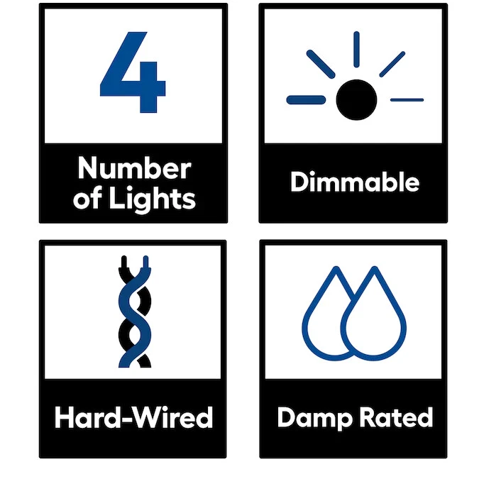 Luz de tocador de transición cromada Design House de 4 luces Foto 3 de 4