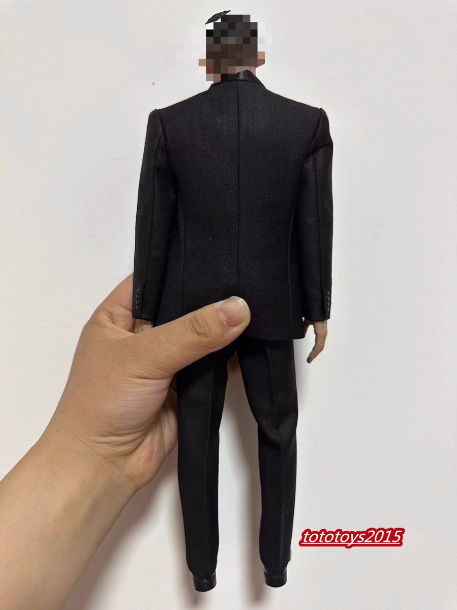 Toy center 1/6 Keanu Reeves Black Suit Clothes Fit 12'' Male