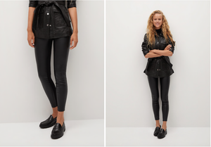 mango leather leggings