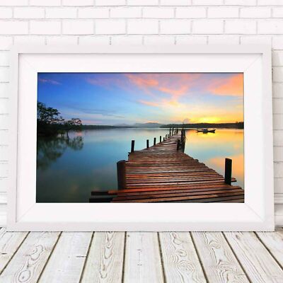 500690 SUNSET PARADISE - Lake Jetty   ** 24x18 WALL PRINT POSTER