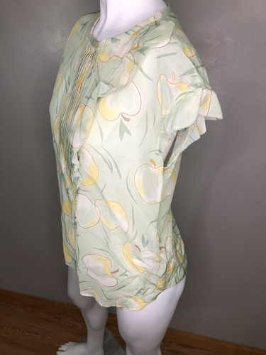 Nueva Blusa con Volantes Coach Apple Estampado Apple Talla 00 - Imagen 2 de 8