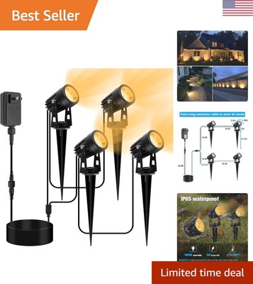 Metal Outdoor Landscape Spotlight - Low Voltage Lighting, Waterproof, 4 Pack