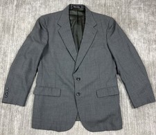 Stafford Blazer Mens 42R Gray Polyester Wool Jacket Sport Suit Coat Made in USA