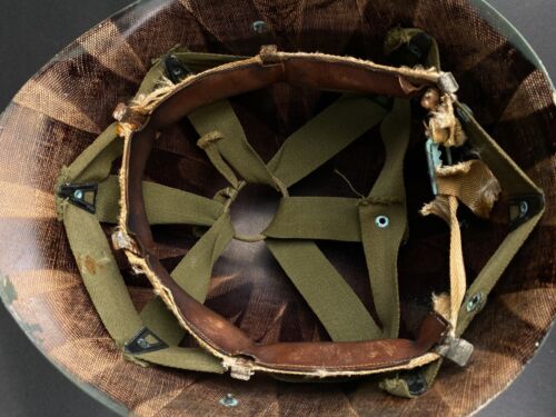 Vintage US Army M1 Helmet with Liner CAPAC Westinghouse 1951 Skull Spades Logo - Picture 3 of 16