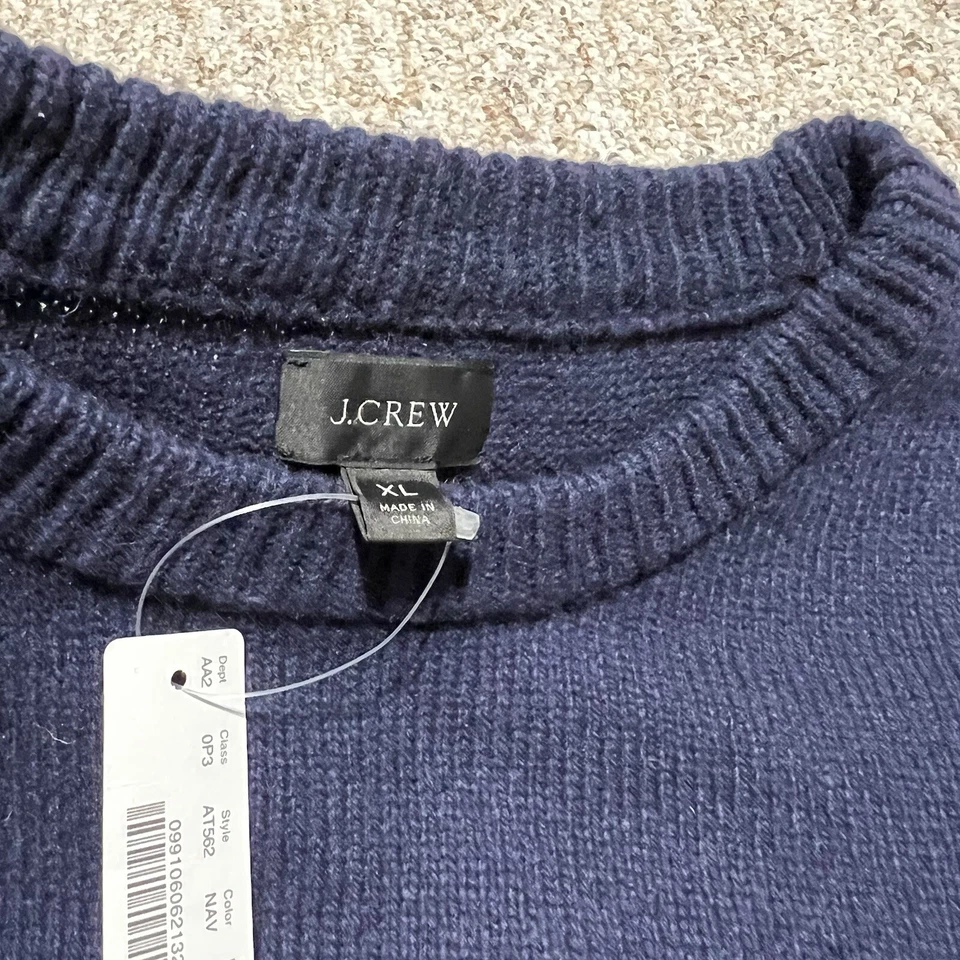 Suéter J Crew 65% Lana de Cordero Para Hombres XL Fair Isle Jersey Tejido Nórdico Azul Marino Nuevo Foto 2 de 4