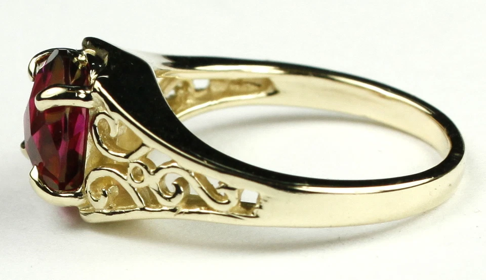 CRIMSON FIRE TOPAZ 10k Yellow Gold Ladies Ring - Handmade • R005 - Image 3 of 4