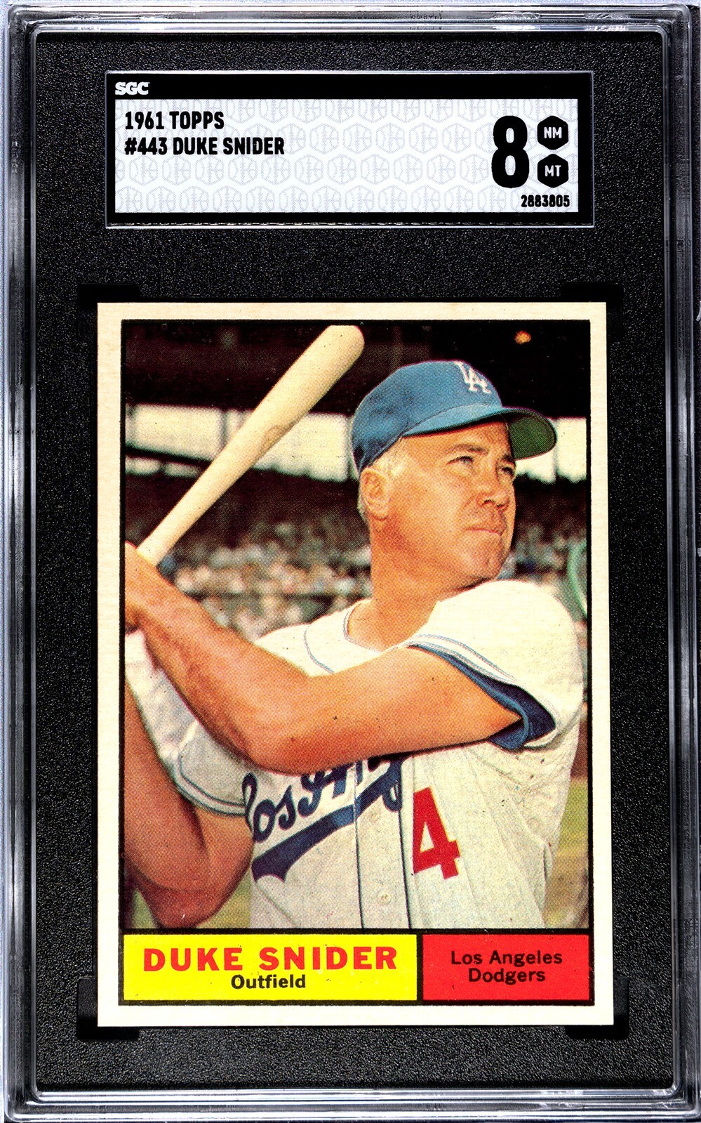1961 Topps #443 Duke Snider SGC 8 NM/MT