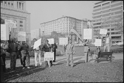 Protesters demonstrating against the Ayatollah Khomeini and Iran, 1979