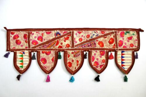 Vintage Door Valance Toran Indian Art Wall Hanging Embroidered Home Decor Ow - Picture 1 of 5