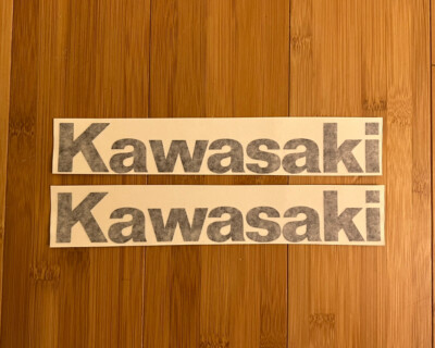 #ad #ad Kawasaki 9” Logo set 2x Black Decal Sticker Vinyl Dirtbike Motorcycle Bike ATV $7.50