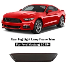 For Ford Mustang 2015-23Black Smoked Rear Fog Light Lamp Trim Cover Accessories