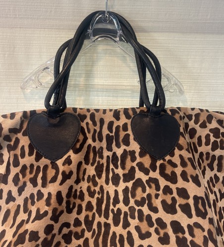 VTG Maud Frizon Paris Pony Hair Leopard Travel Weekender Bag Missing 2 Legs 23” - Picture 2 of 15