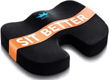 Seat Cuion for Office Chair & Car - Memory Foam Coccyx Support Pillow with Non-S