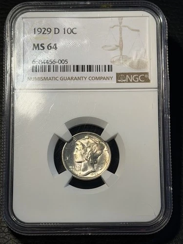 1929 D Mercury Dime NGC MS64