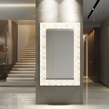 Pastel Floral Rectangular Wall Mirror