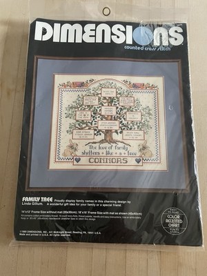 DIMENSIONS FAMILY TREE Counted Cross Stitch Kit 3671 You Personalize SEALED