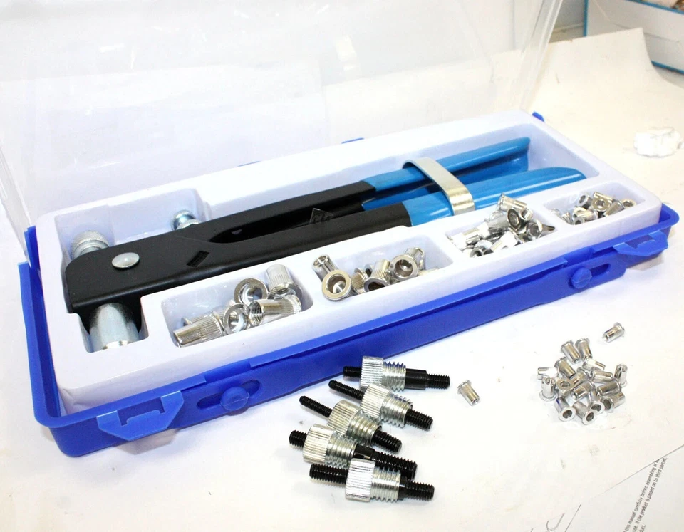 86pc Blind Rivet Nut Threaded Insert Rivet Gun Rivnut Nutsert Riveting Kit M3-M8 - Изображение 3 из 3