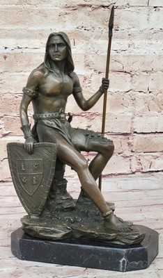 Hand Made Genuine Bronze Original Artwork Indian Chief Bronze Sculpture Decor