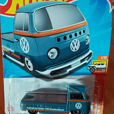 Hot Wheels Volkswagen T2 Pickup 1:64 Diecast Blue/Orange Unopened