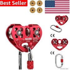 Durable Zipline Pulley Tandem Speed Trolley with 25kN Carabiner Stainless Steel