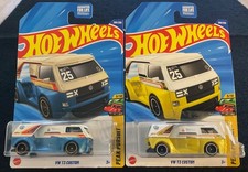 Hot Wheels VW T3 Custom Racing Buses, 3/10 in Peak Pursuit, Pair of Both Colors!