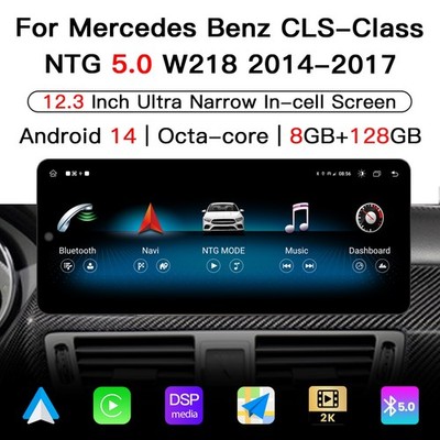 Ultra Narrow 12.3 Inch 128G Upgrade for Mercedes Benz CLS W218 2014-2017 Carplay