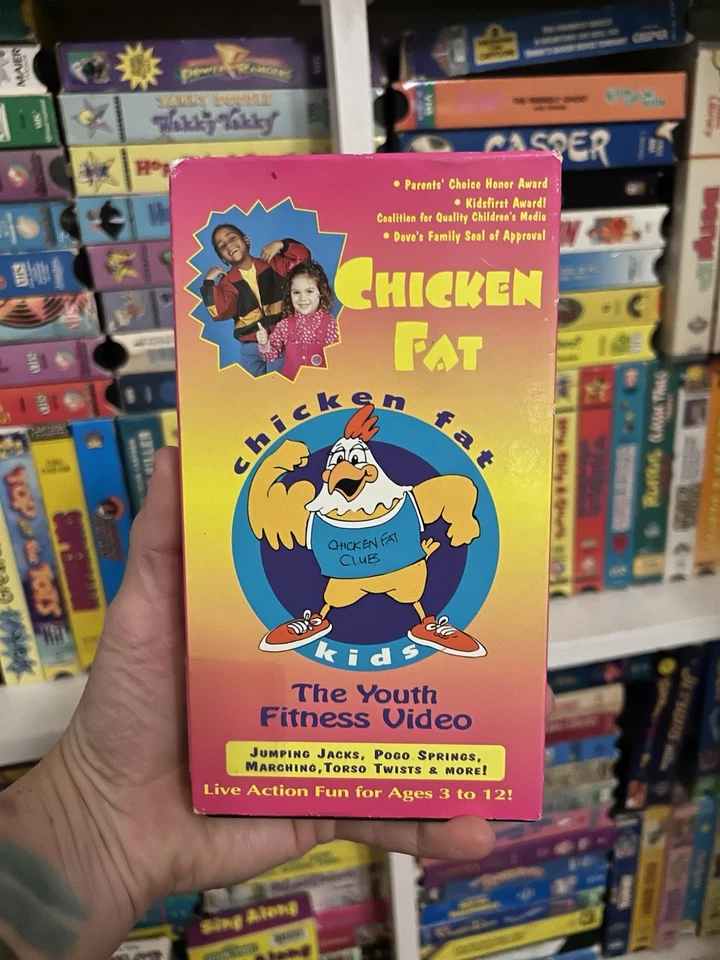 Rare OOP VHS Tape Chicken Fat Video 1996 School Video Fitness Old School Weird - Image 3 of 4