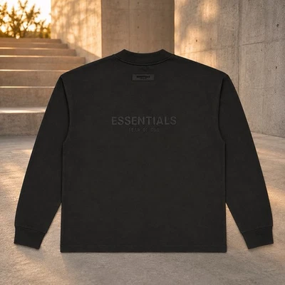Fear of God Essentials Brown Long Sleeve Oversized Streetwear T-Shirt Size XXL - Image 1 of 2
