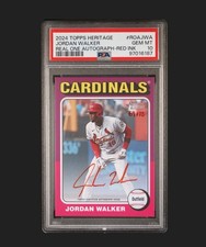 2024 Topps Heritage Jordan Walker Red Ink Auto 69/75 PSA 10