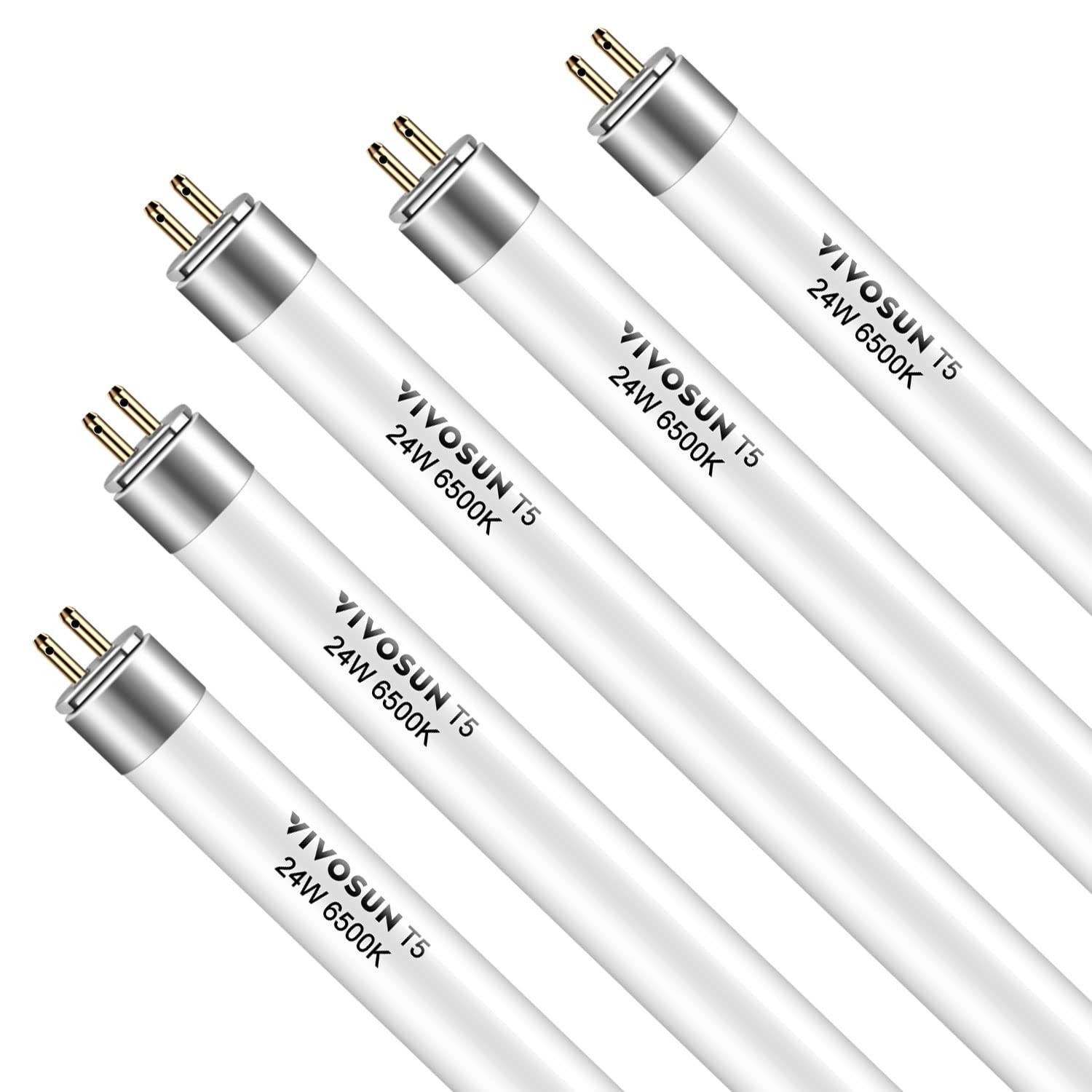 Bulbs 2 Ft 24w 6500k Ho Fluorescent Tubes Light Bulbs 5-pc