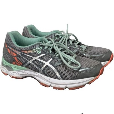 ASICS   clean Men s Low Mesh Sneaker Gray Green Orange White T666N