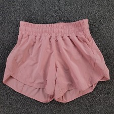 Lululemon Shorts Women 8 Pink Track That Mid Rise Brief Lined Gym Running 5"