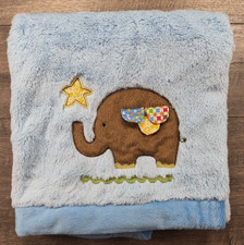 Baby Boy NoJo 40"x30" Blue Soft Fluffy Elephant Baby Blanket