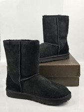 Ausland Women's Classic Black Sheepskin Fur Lined Snow Boots US Size 6.5