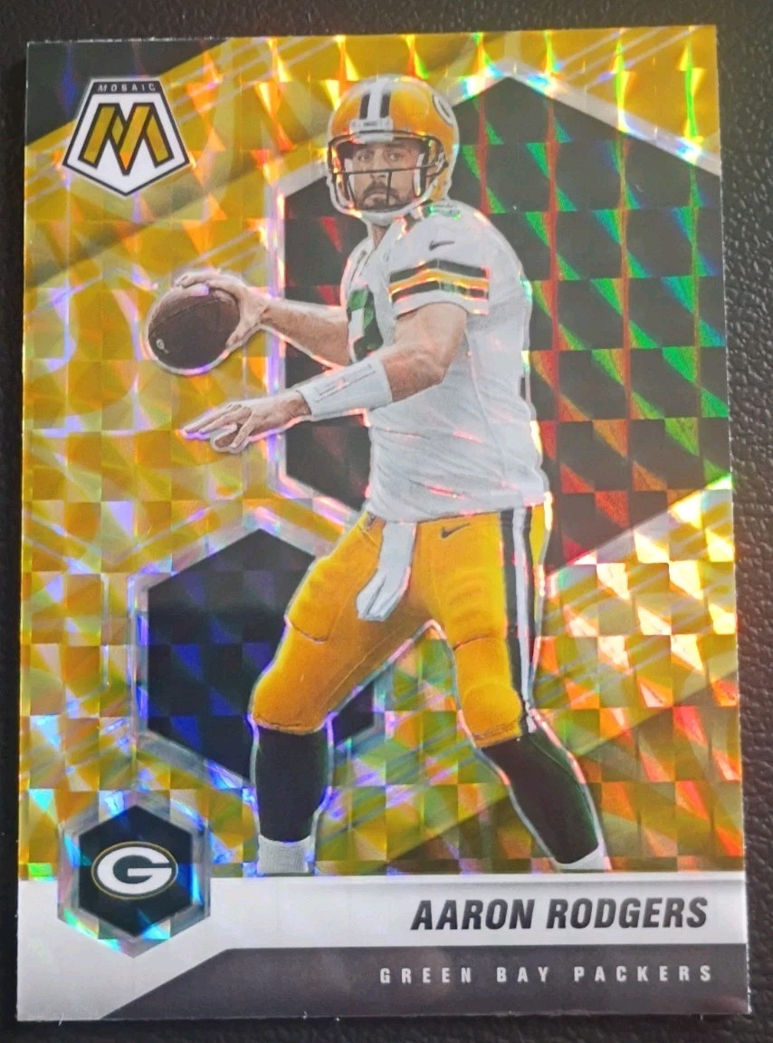 2021 Panini Mosaic - Aaron Rodgers #79 Reactive Yellow Mosaic Prizm