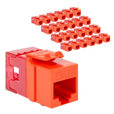 Icc Cat6 Keystone Jacks Pack Of 25 Orange Poe High Power Rj45 Connectors