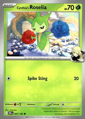 Cynthia's Roselia 007/182 Common Destined Rivals Pokemon Near Mint
