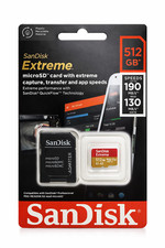 SanDisk Extreme 512GB microSDXC UHS-I Memory Card w/ Adapter  Up to 190MB/s  V
