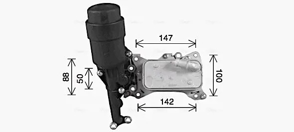 Engine oil cooler water-cooled MS3741H AVA QUALITY COOLING for MERCEDES-BENZ