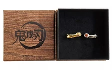 Gyomei Himejima Demon Slayer Silver 925 Earrings 0.6in Cubic Zirconia Used