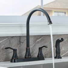 VALISY 3 Hole or 4 2 Handle Kitchen Faucet with Side Brushed Bronze