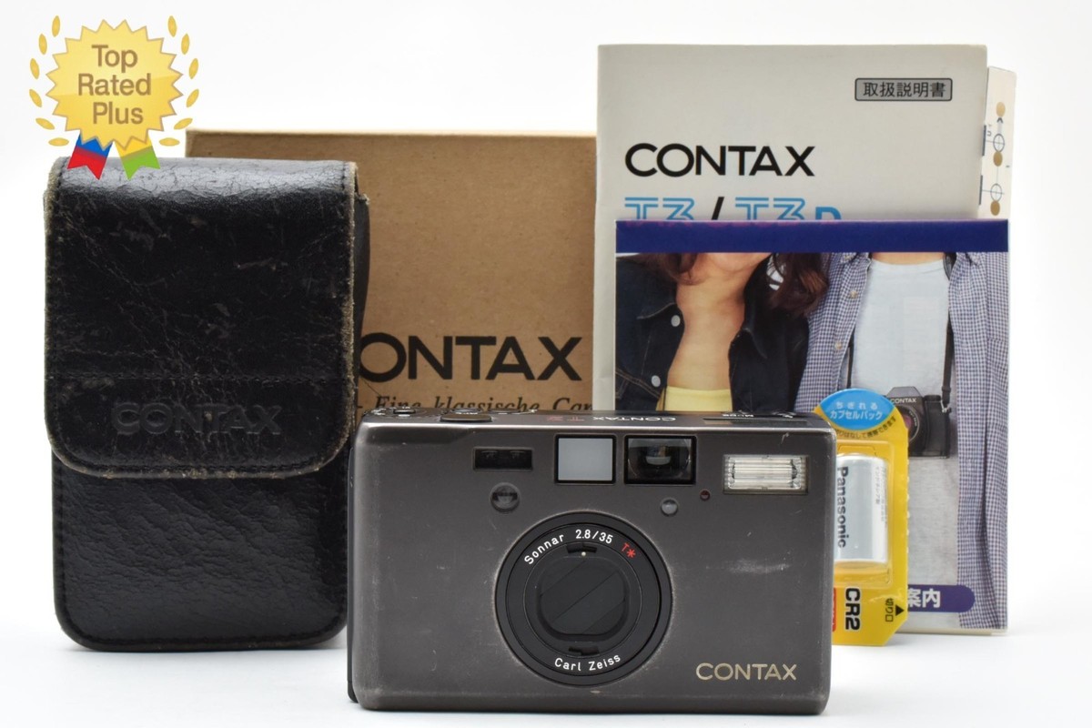 Tested! Double Teeth [EXC+5 in Box] Contax T3 Black Compact