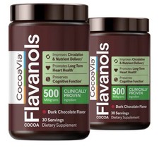 CocoaVia Cocoa Flavanols Powder Cardio Heart Circulation Cognitive Health 2 Pack